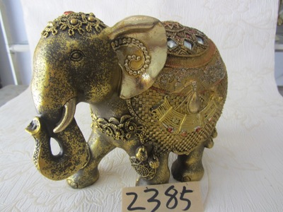 樹脂陶瓷工藝品（行走銅金色大象）造型二 匠心工藝與實用信息